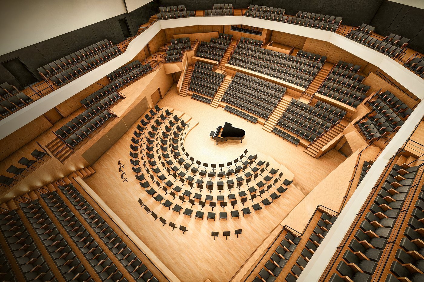 Imagem do projeto interno do Concert Hall do Musicarium.